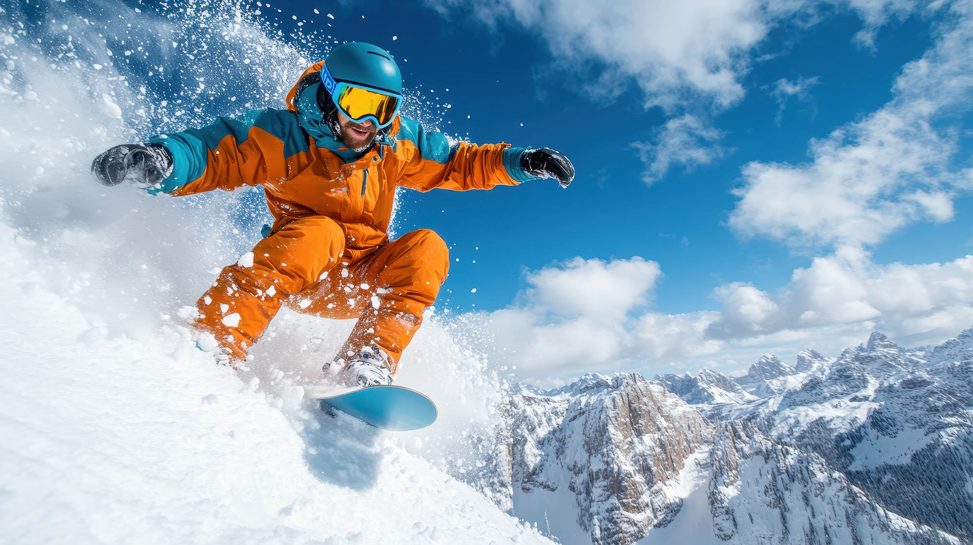 snowboarder on the slopes